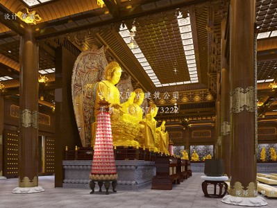 海南寺庙大雄宝殿装修设计施工