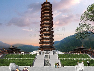 海南寺院万佛宝塔建筑设计方案
