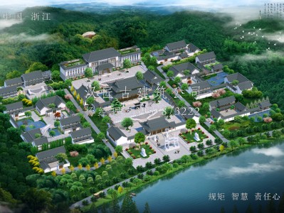 海南寺庙古建筑总体布局设计图